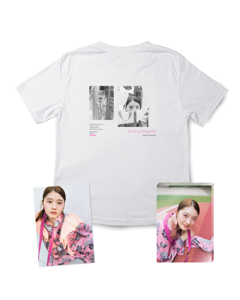川床明日香- 3点セット（Tシャツ・サイン入りポストカード・アクリルフォト）
